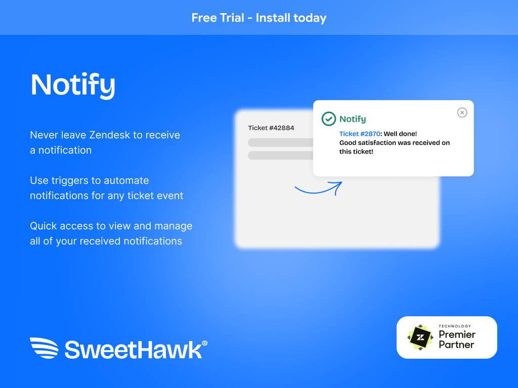 Notify primary marketing image — Agent Productivity app on the Zendesk Marketplace